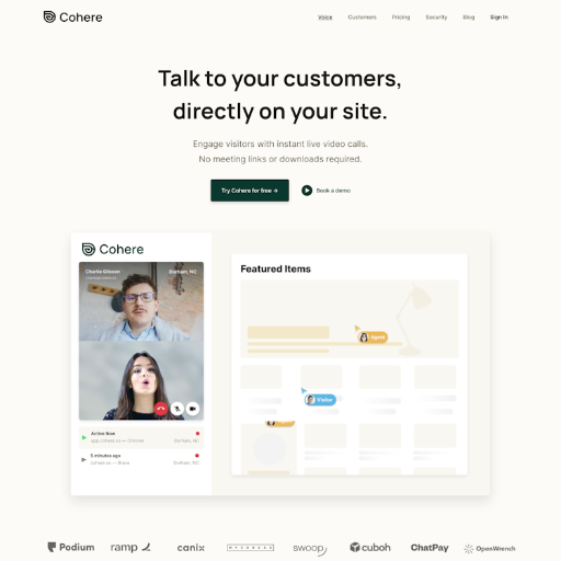 Cohere  Landing Page Design