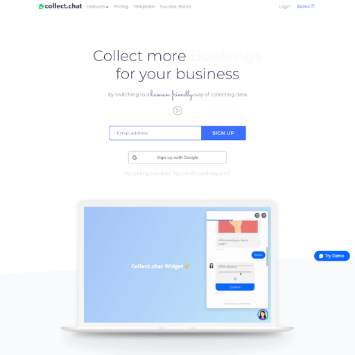 Collect  Landing Page Design