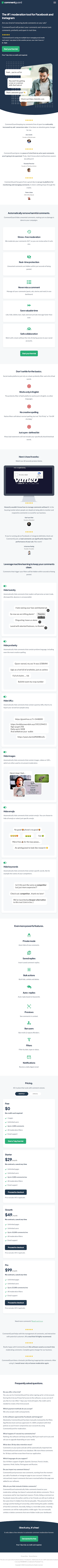 Commentguard  Landing Page Design