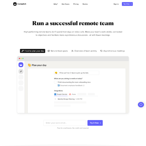 Complish  Landing Page Design