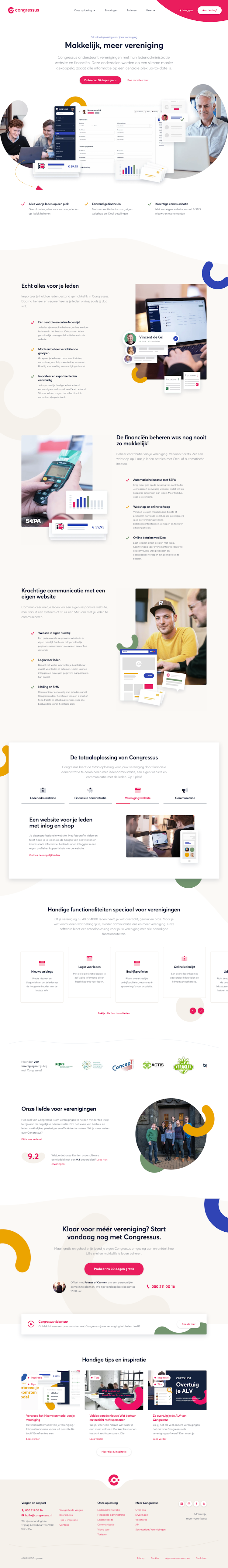 Congressus  Landing Page Design