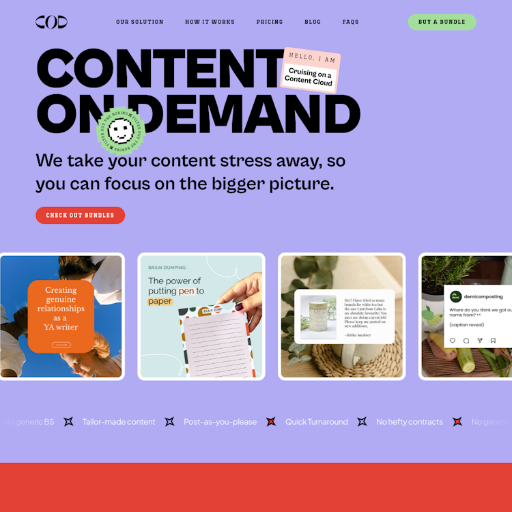 Content On Demand  Landing Page Design