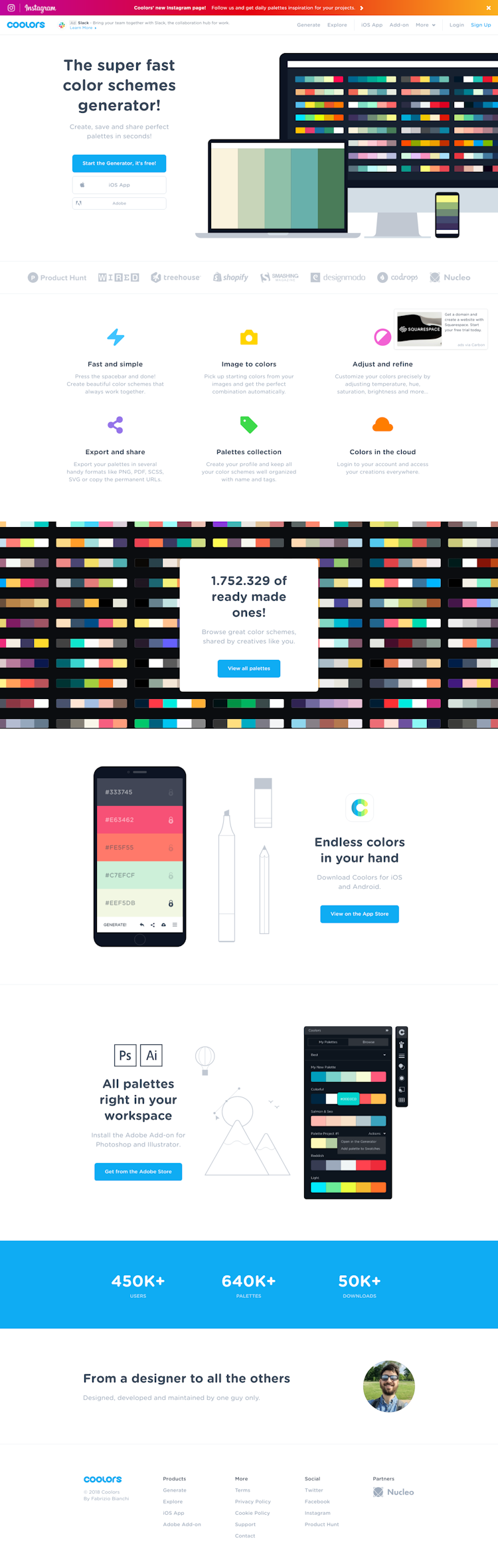 Coolors  Landing Page Design