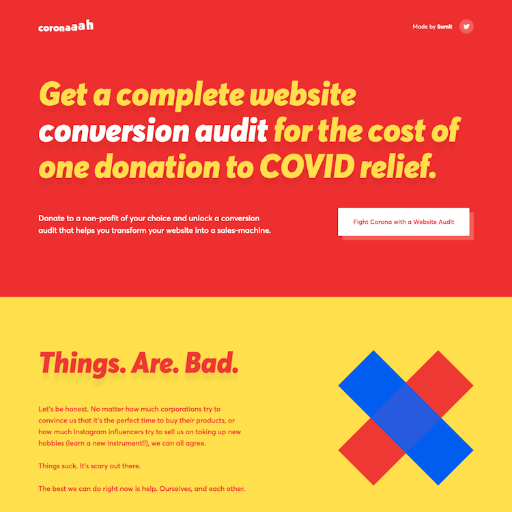 Coronaaah  Landing Page Design