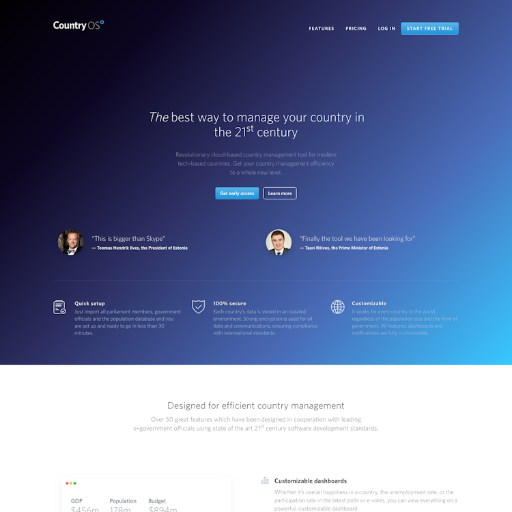 Countryos  Landing Page Design