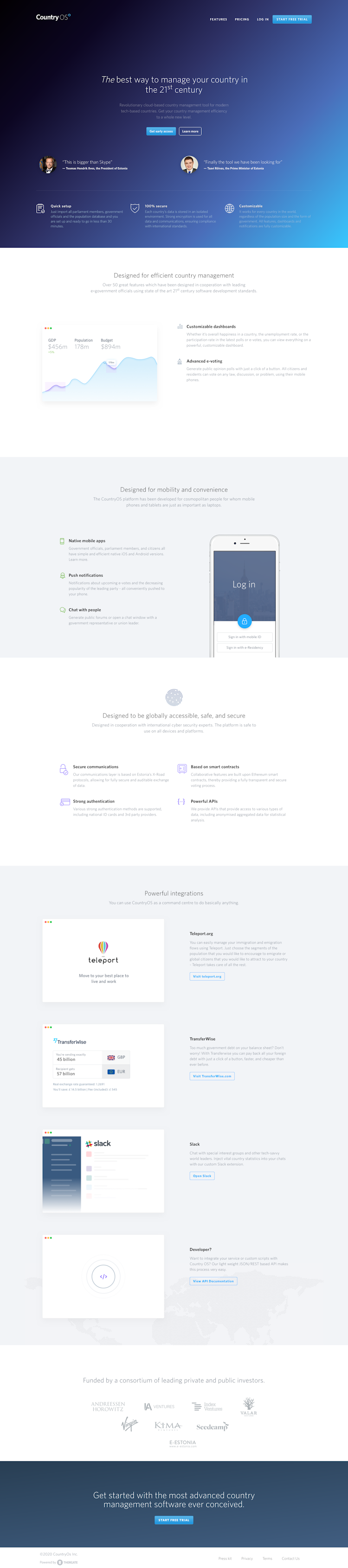 Countryos  Landing Page Design