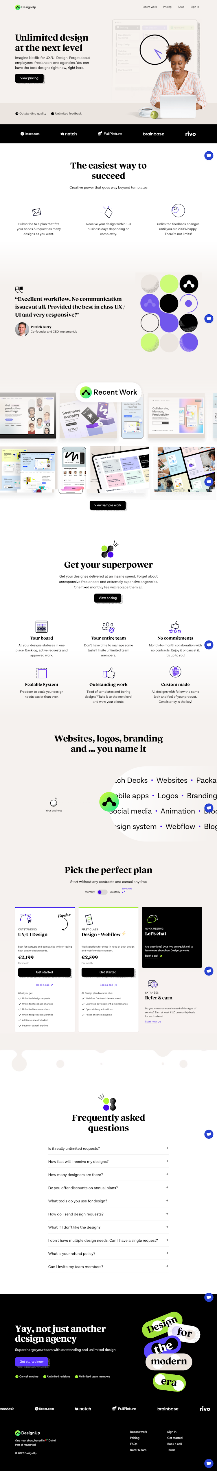 Designup  Landing Page Design