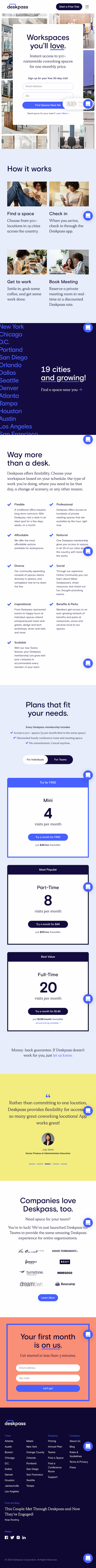 Deskpass  Landing Page Design