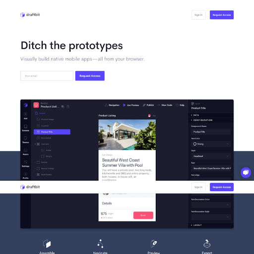 Draftbit  Landing Page Design