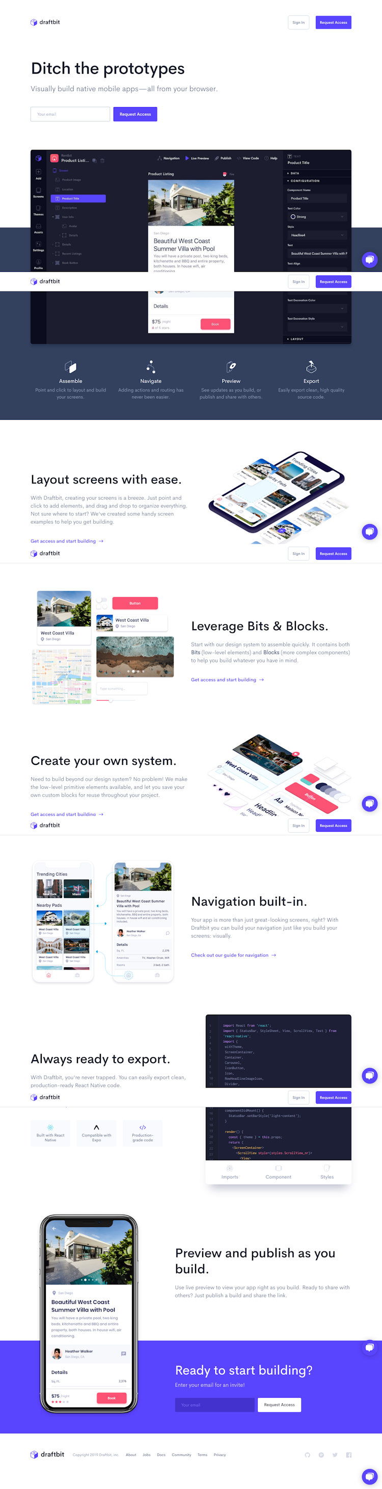 Draftbit  Landing Page Design