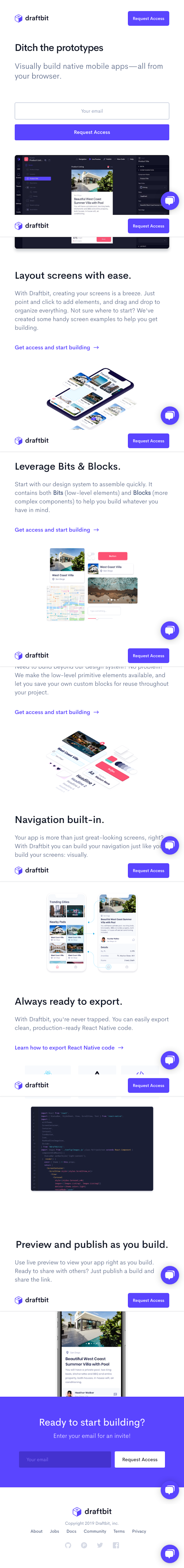 Draftbit  Landing Page Design