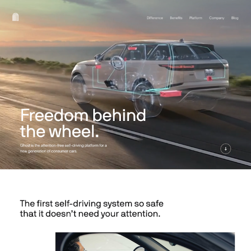 Driveghost  Landing Page Design