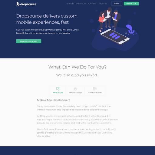 Dropsource  Landing Page Design