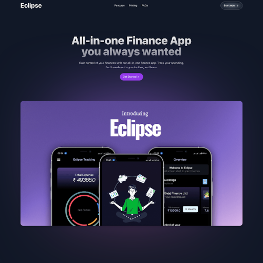 ECLIPSE  Landing Page Design