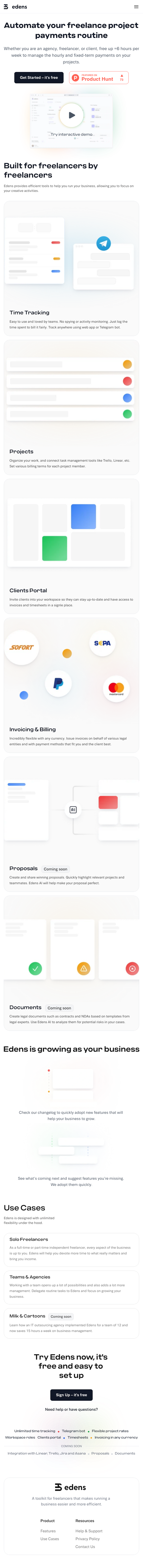 Edens  Landing Page Design