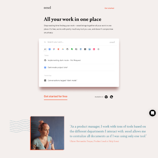 Eesel  Landing Page Design