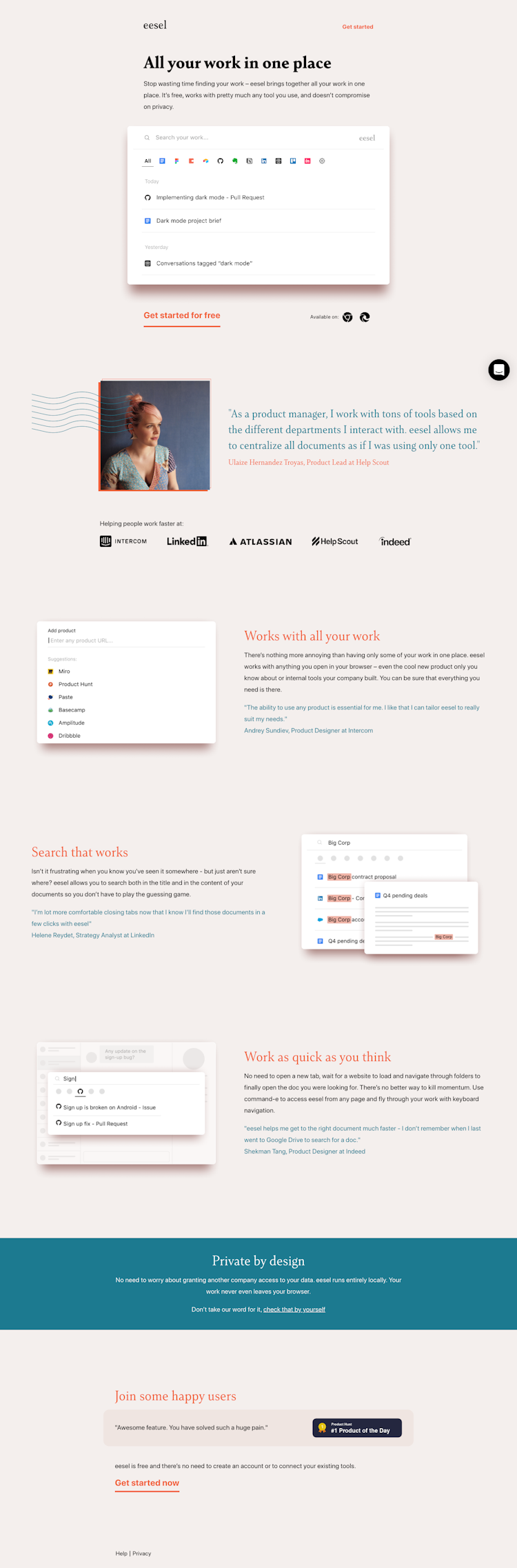 Eesel  Landing Page Design