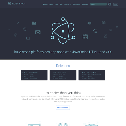 Electron  Landing Page Design