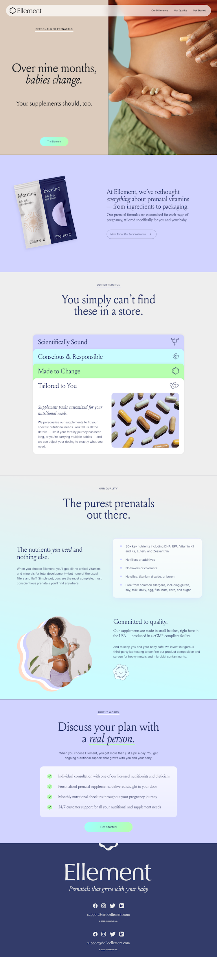 Ellement  Landing Page Design