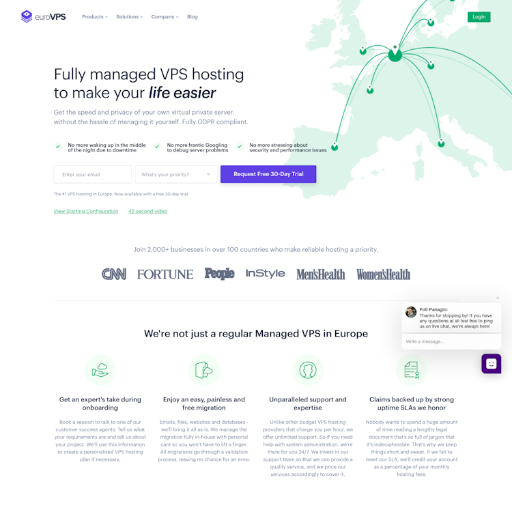 Eurovps  Landing Page Design