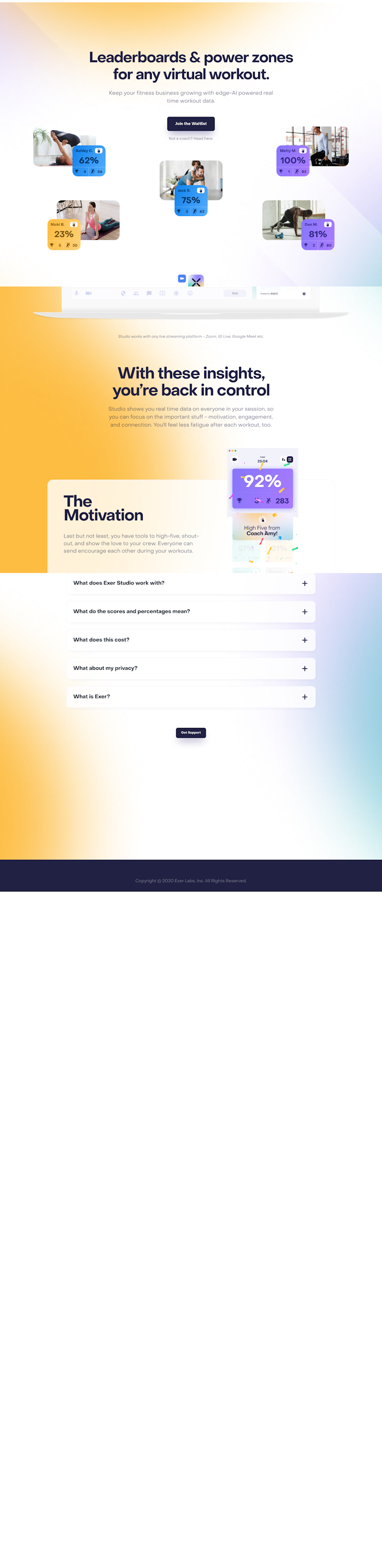 Exer  Landing Page Design