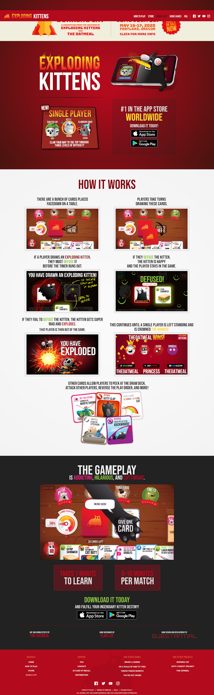 Explodingkittens  Landing Page Design