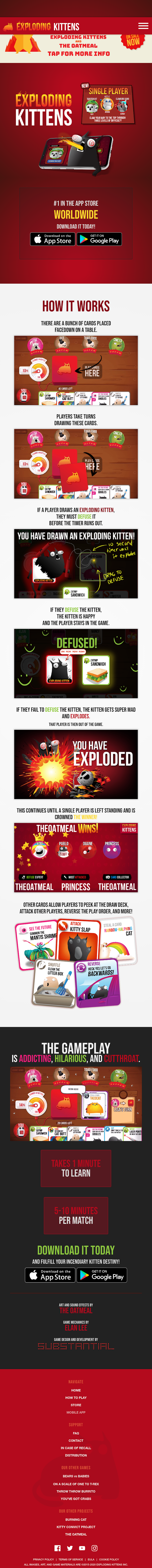 Explodingkittens  Landing Page Design