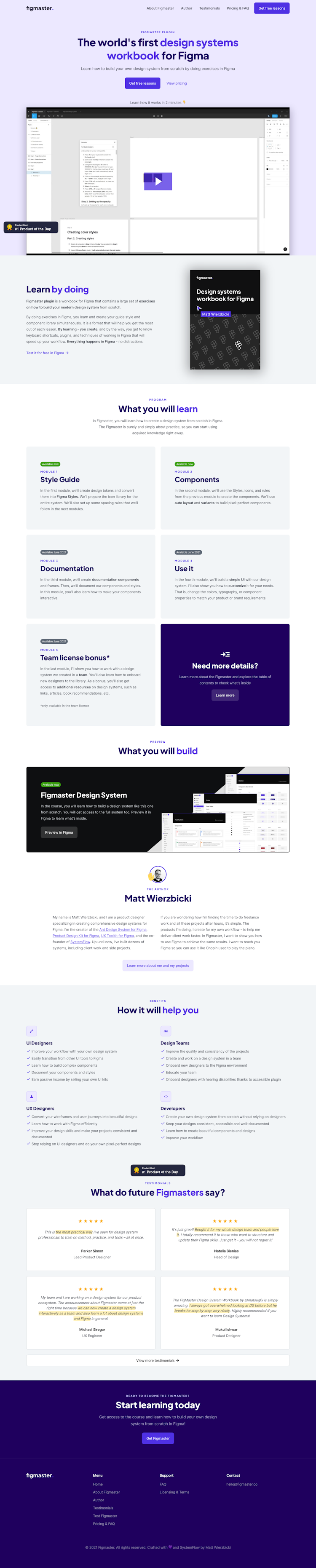 Figmaster  Landing Page Design