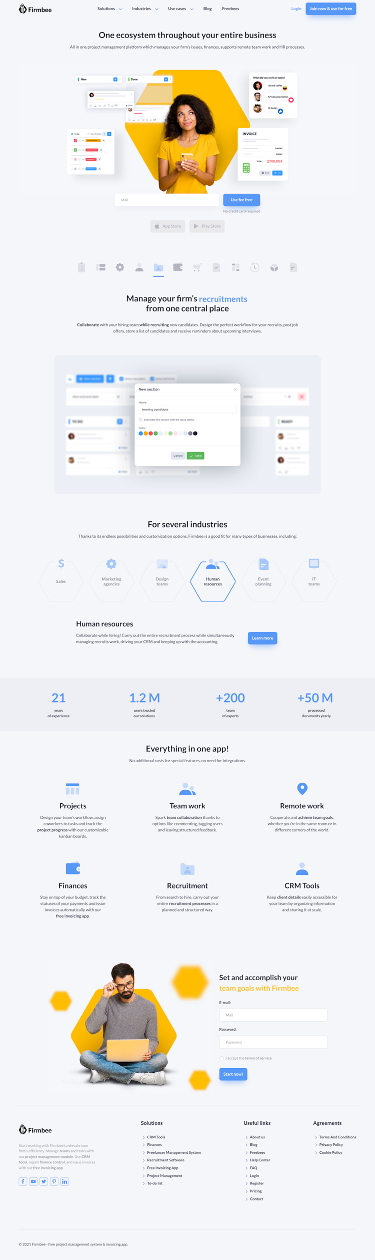 Firmbee  Landing Page Design