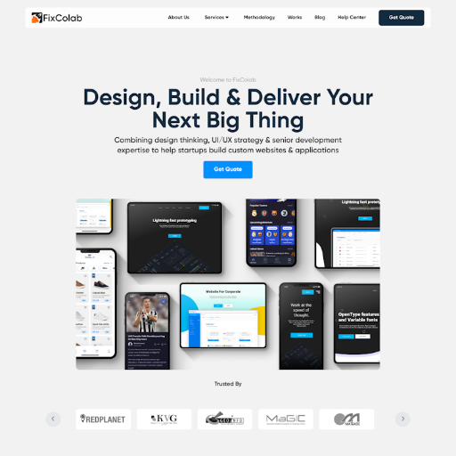 Fixcolab  Landing Page Design