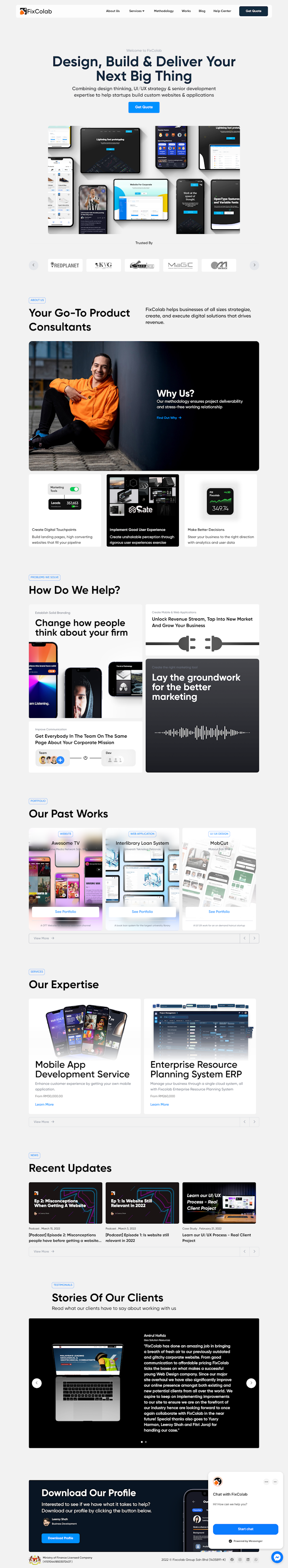 Fixcolab  Landing Page Design