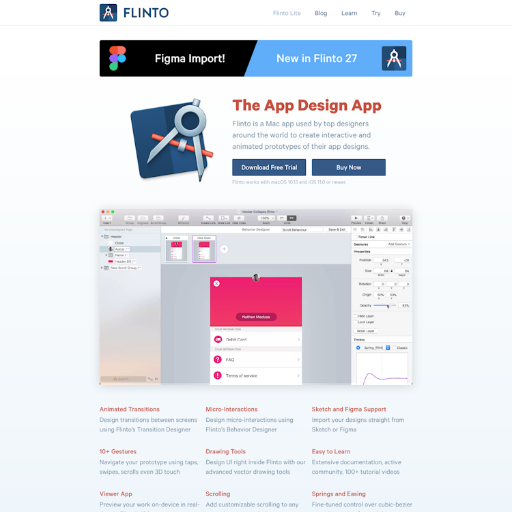 Flinto  Landing Page Design