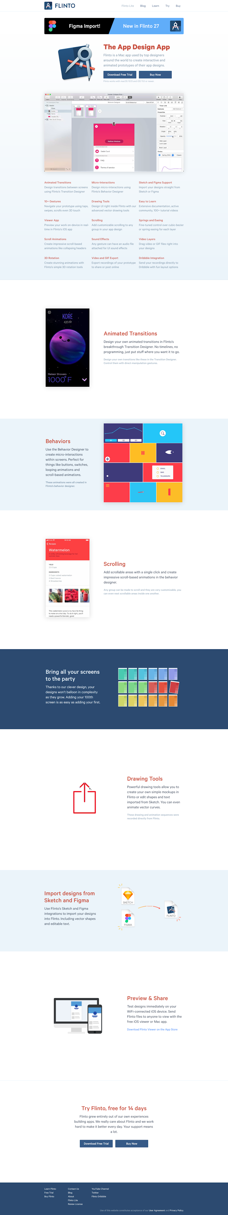 Flinto  Landing Page Design