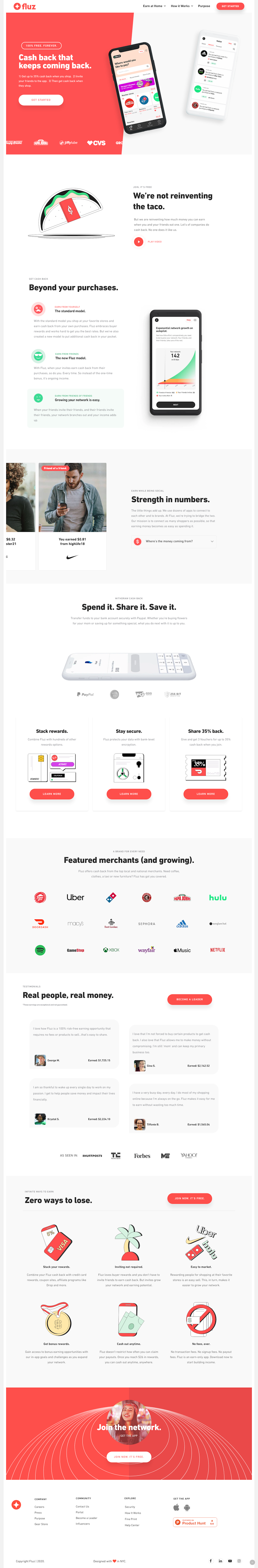 Fluz  Landing Page Design