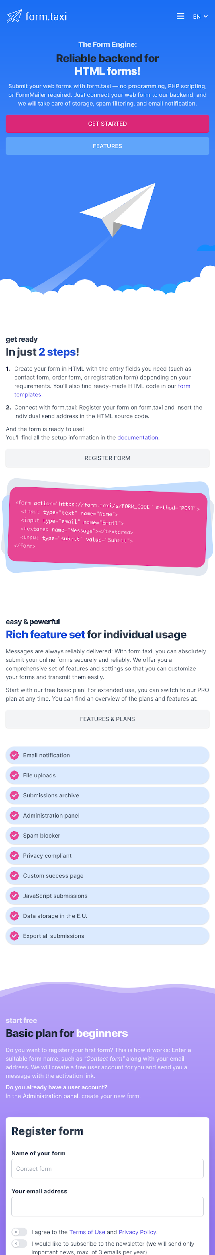 Form  Landing Page Design