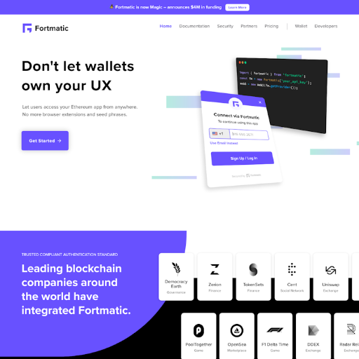 Fortmatic  Landing Page Design