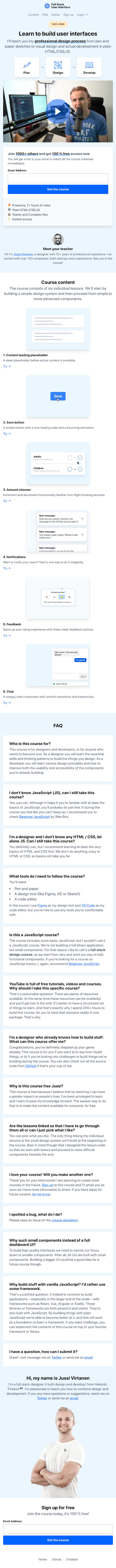 Full Stack  Landing Page Design