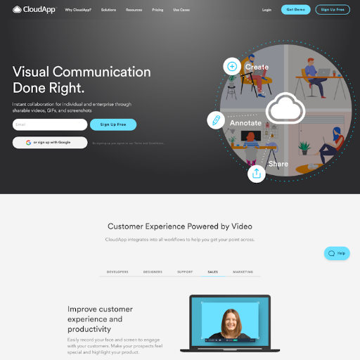 Getcloudapp  Landing Page Design