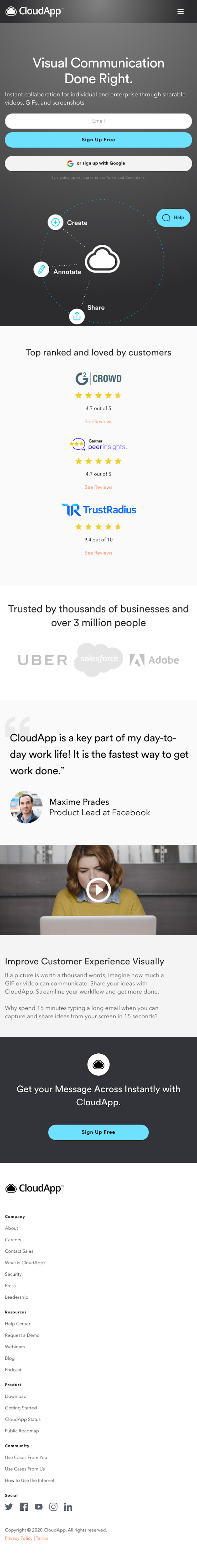 Getcloudapp  Landing Page Design