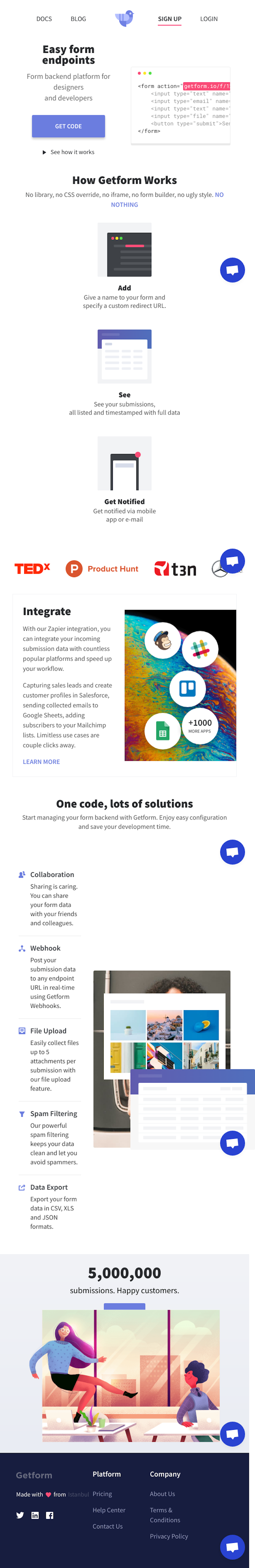 Getform  Landing Page Design