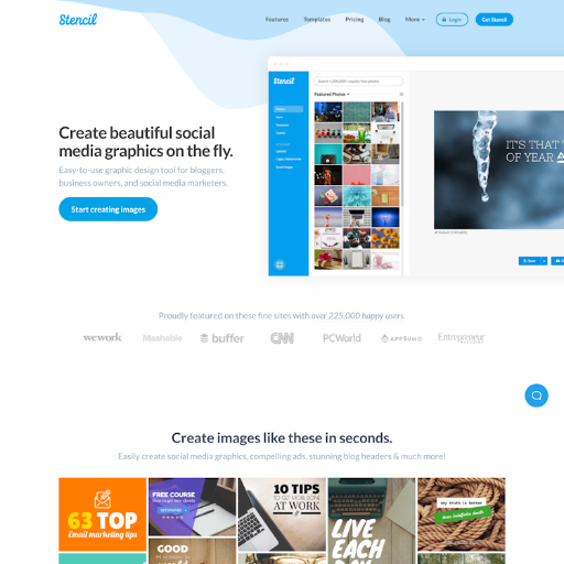 Getstencil  Landing Page Design