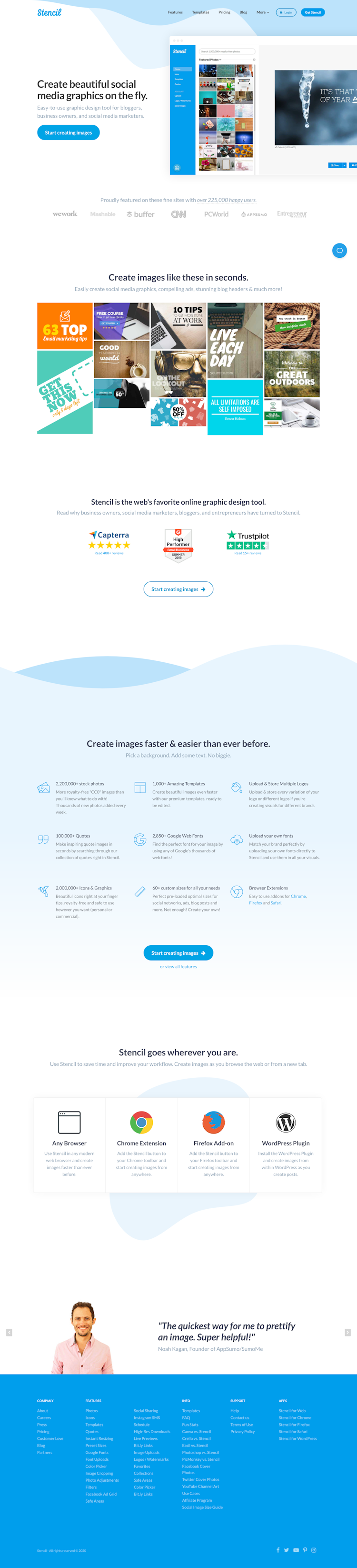 Getstencil  Landing Page Design