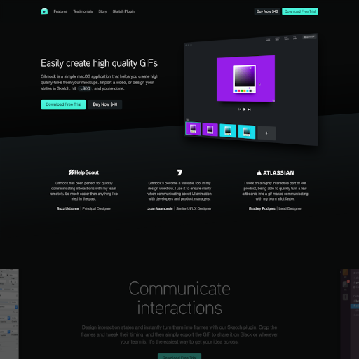 Gifmock  Landing Page Design