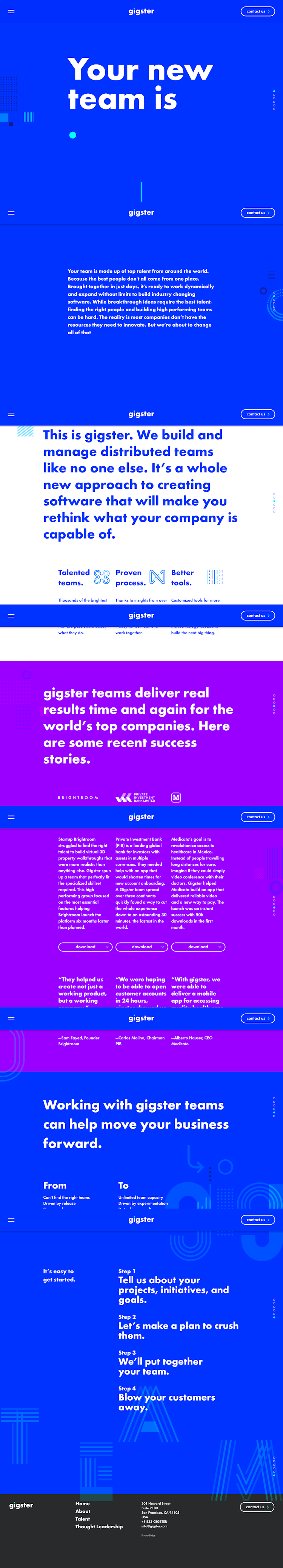 Gigster  Landing Page Design