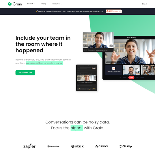 Grain  Landing Page Design