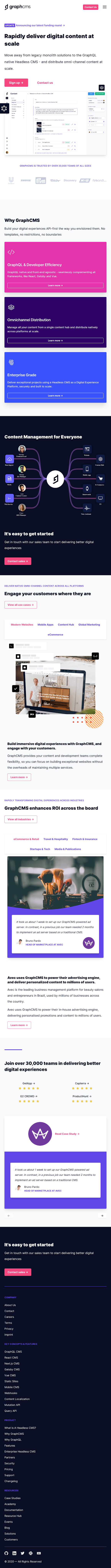 Graphcms  Landing Page Design