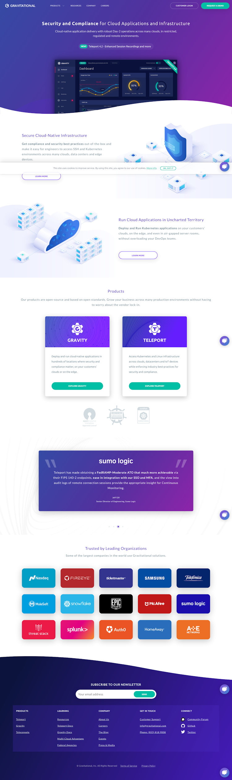 Gravitational  Landing Page Design