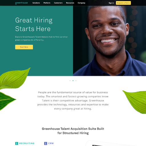 Greenhouse  Landing Page Design