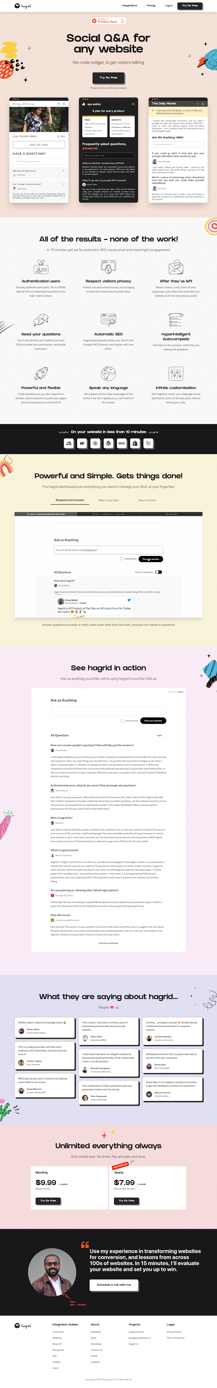 Hagrid  Landing Page Design