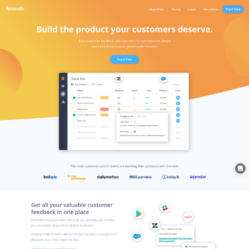 Harvestr  Landing Page Design